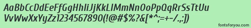 CuprumBoldItalic Font – Black Fonts on Green Background