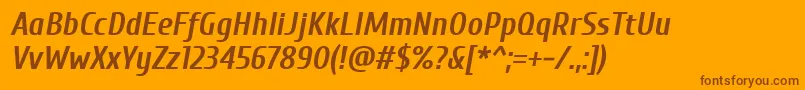 CuprumBoldItalic Font – Brown Fonts on Orange Background