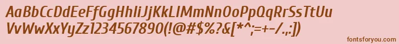 CuprumBoldItalic Font – Brown Fonts on Pink Background
