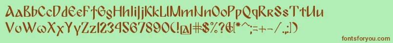 Шрифт BulgariaModernaPro – коричневые шрифты на зелёном фоне