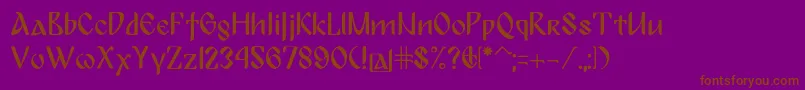 BulgariaModernaPro-fontti – ruskeat fontit violetilla taustalla