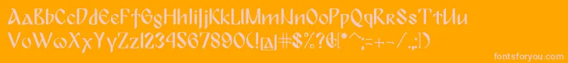 BulgariaModernaPro-fontti – vaaleanpunaiset fontit oranssilla taustalla