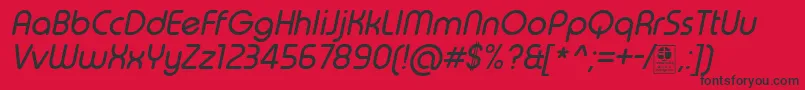 TypoRoundItalicDemo Font – Black Fonts on Red Background