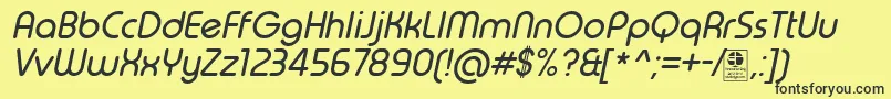 TypoRoundItalicDemo Font – Black Fonts on Yellow Background