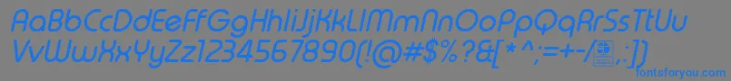 TypoRoundItalicDemo Font – Blue Fonts on Gray Background