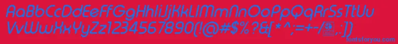 TypoRoundItalicDemo Font – Blue Fonts on Red Background