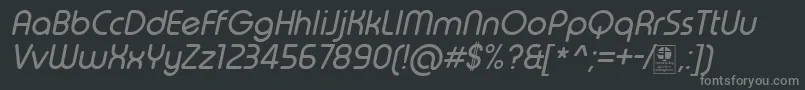 TypoRoundItalicDemo Font – Gray Fonts on Black Background