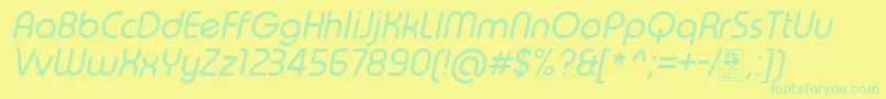 TypoRoundItalicDemo Font – Green Fonts on Yellow Background