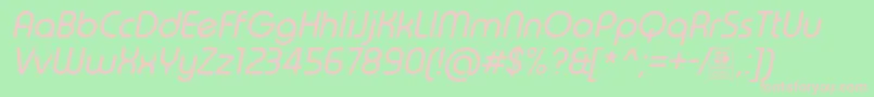 TypoRoundItalicDemo Font – Pink Fonts on Green Background