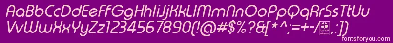 TypoRoundItalicDemo Font – Pink Fonts on Purple Background