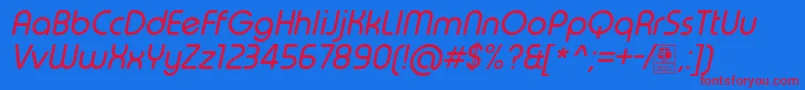フォントTypoRoundItalicDemo – 赤い文字の青い背景