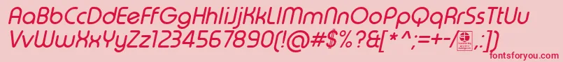 TypoRoundItalicDemo Font – Red Fonts on Pink Background