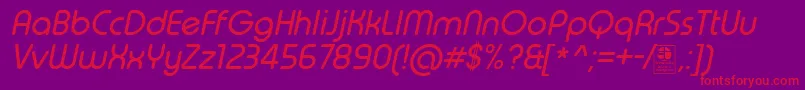 TypoRoundItalicDemo Font – Red Fonts on Purple Background