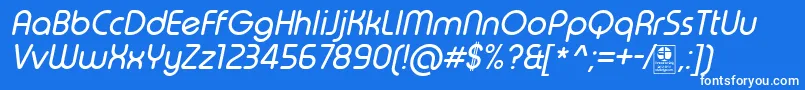 TypoRoundItalicDemo Font – White Fonts on Blue Background