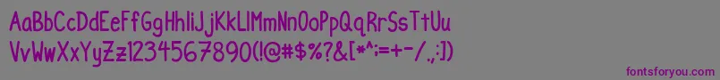 フォントMilkrun – 紫色のフォント、灰色の背景