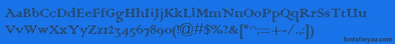 ColonnaMt Font – Black Fonts on Blue Background