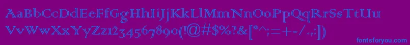 ColonnaMt Font – Blue Fonts on Purple Background