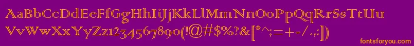 ColonnaMt Font – Orange Fonts on Purple Background