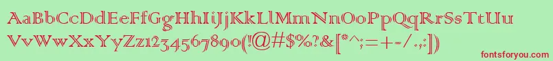 ColonnaMt Font – Red Fonts on Green Background