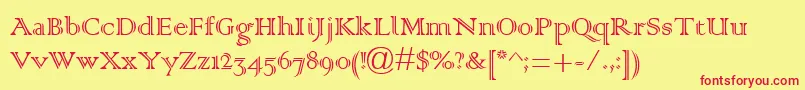 ColonnaMt Font – Red Fonts on Yellow Background