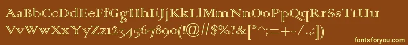 ColonnaMt Font – Yellow Fonts on Brown Background