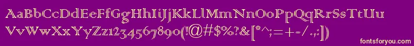 ColonnaMt Font – Yellow Fonts on Purple Background