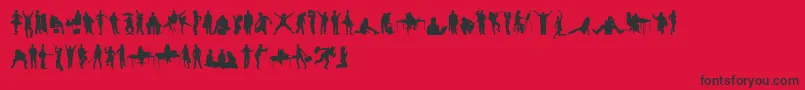 HumanSilhouettesFreeTwo Font – Black Fonts on Red Background