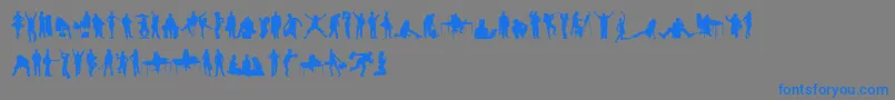 HumanSilhouettesFreeTwo-Schriftart – Blaue Schriften auf grauem Hintergrund