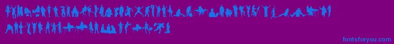 HumanSilhouettesFreeTwo Font – Blue Fonts on Purple Background