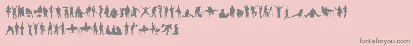 HumanSilhouettesFreeTwo Font – Gray Fonts on Pink Background