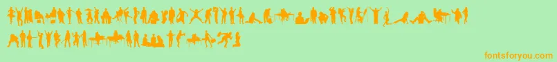 fuente HumanSilhouettesFreeTwo – Fuentes Naranjas Sobre Fondo Verde