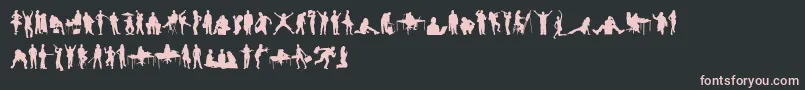 HumanSilhouettesFreeTwo Font – Pink Fonts on Black Background