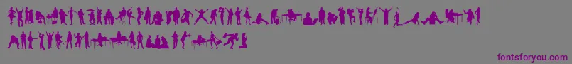 HumanSilhouettesFreeTwo-fontti – violetit fontit harmaalla taustalla
