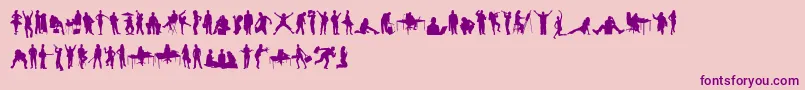 HumanSilhouettesFreeTwo Font – Purple Fonts on Pink Background