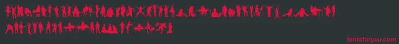 フォントHumanSilhouettesFreeTwo – 黒い背景に赤い文字