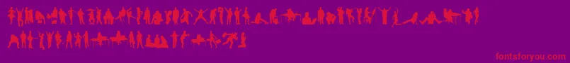 HumanSilhouettesFreeTwo-fontti – punaiset fontit violetilla taustalla