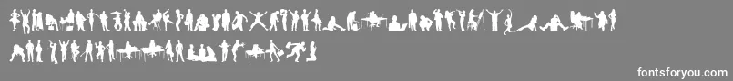 Шрифт HumanSilhouettesFreeTwo – белые шрифты на сером фоне