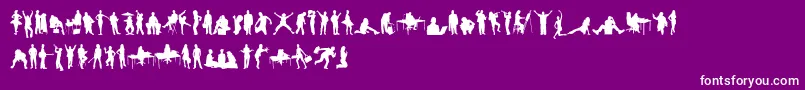 フォントHumanSilhouettesFreeTwo – 紫の背景に白い文字