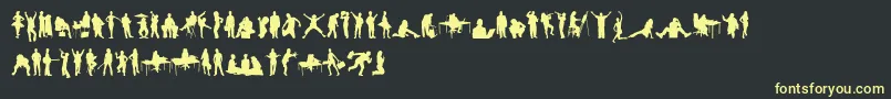 HumanSilhouettesFreeTwo Font – Yellow Fonts on Black Background