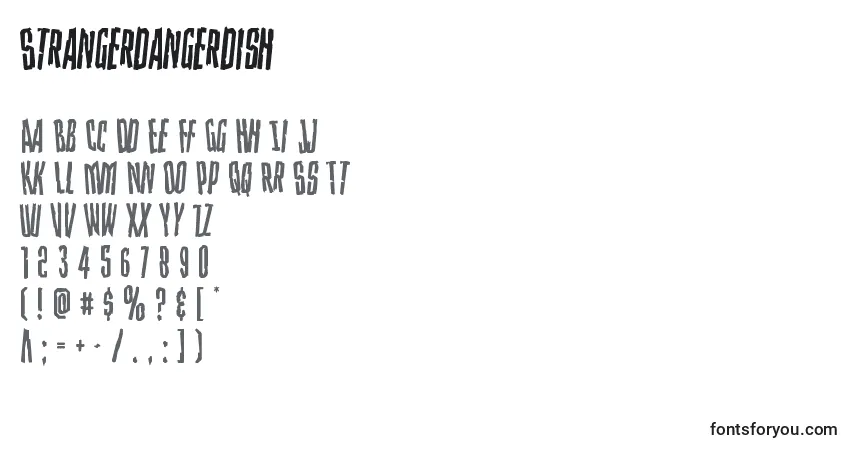 Czcionka Strangerdangerdish – alfabet, cyfry, specjalne znaki