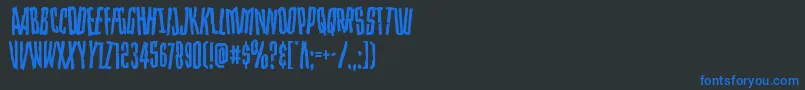 Strangerdangerdish Font – Blue Fonts on Black Background