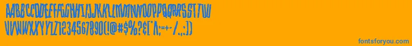 Strangerdangerdish Font – Blue Fonts on Orange Background