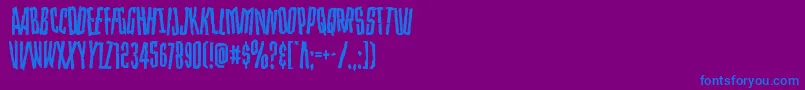 Strangerdangerdish Font – Blue Fonts on Purple Background