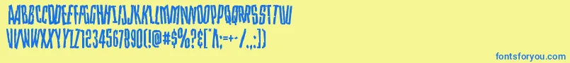 Strangerdangerdish Font – Blue Fonts on Yellow Background