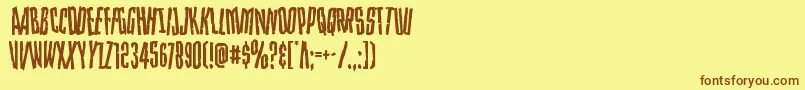 Strangerdangerdish Font – Brown Fonts on Yellow Background