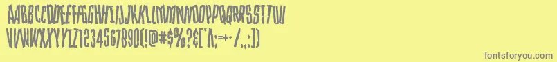 Strangerdangerdish Font – Gray Fonts on Yellow Background