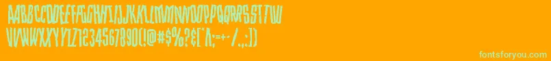 Strangerdangerdish Font – Green Fonts on Orange Background