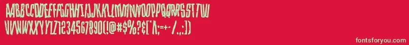 Strangerdangerdish Font – Green Fonts on Red Background