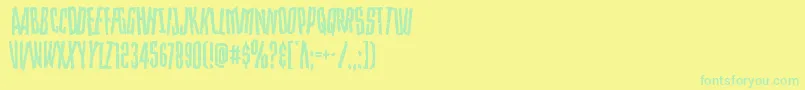 Strangerdangerdish Font – Green Fonts on Yellow Background