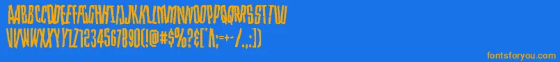 Strangerdangerdish Font – Orange Fonts on Blue Background